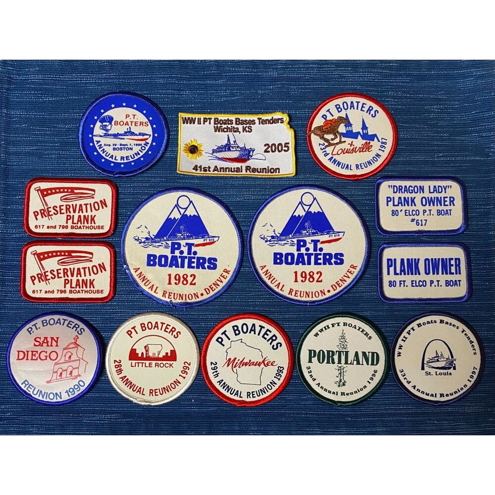 Vintage WWII PT Boats Bases Tenders Reunion Patch Lot Boaters NOS 58B